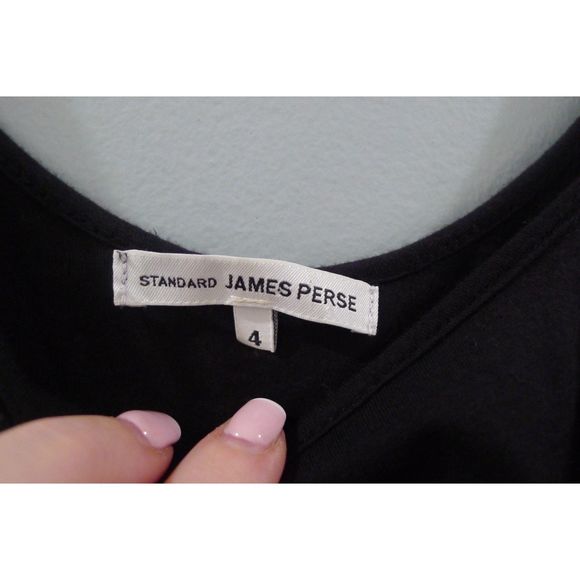 James Perse Standard Black Linen Blend Pleated Dress 4 - Picture 7 of 9